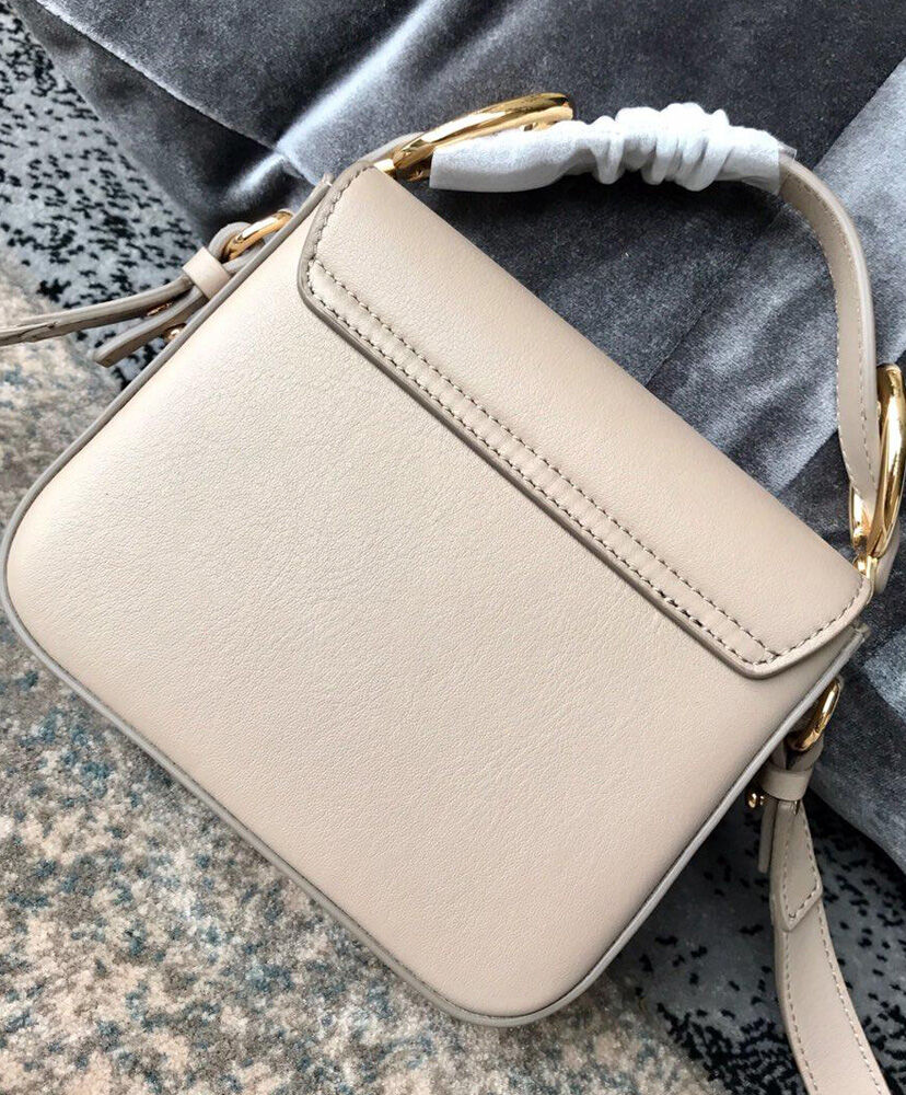 Chloe Mini C Bag Handbag Leather Cream